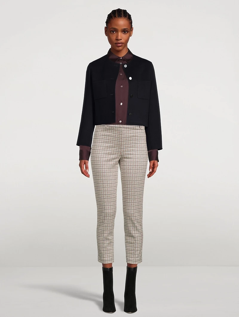 Slim Kick Trousers Grid Print
