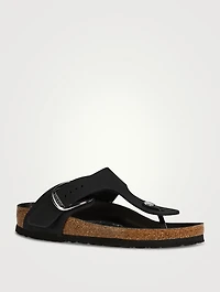 Gizeh Big Buckle Leather Thong Sandals