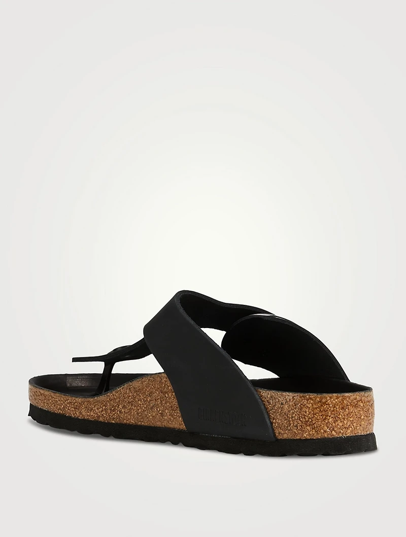 Gizeh Big Buckle Leather Thong Sandals