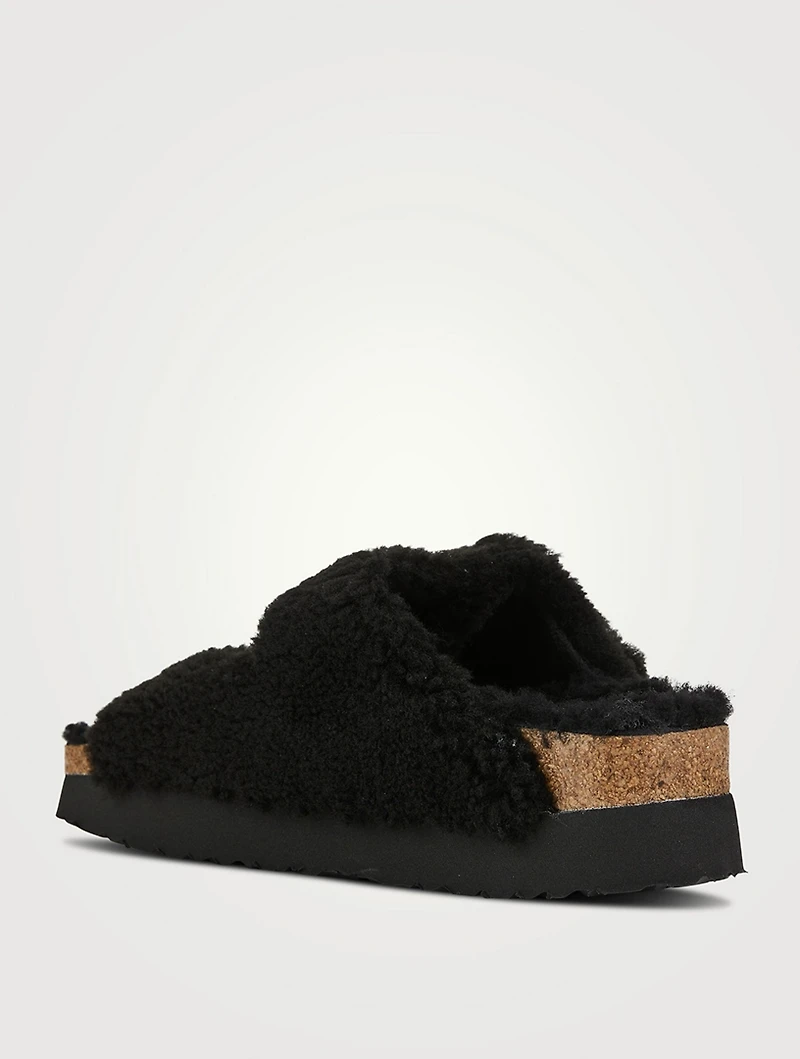 Arizona Big Buckle Shearling Slide Sandals