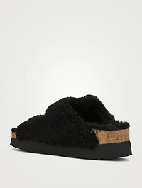 Arizona Big Buckle Shearling Slide Sandals