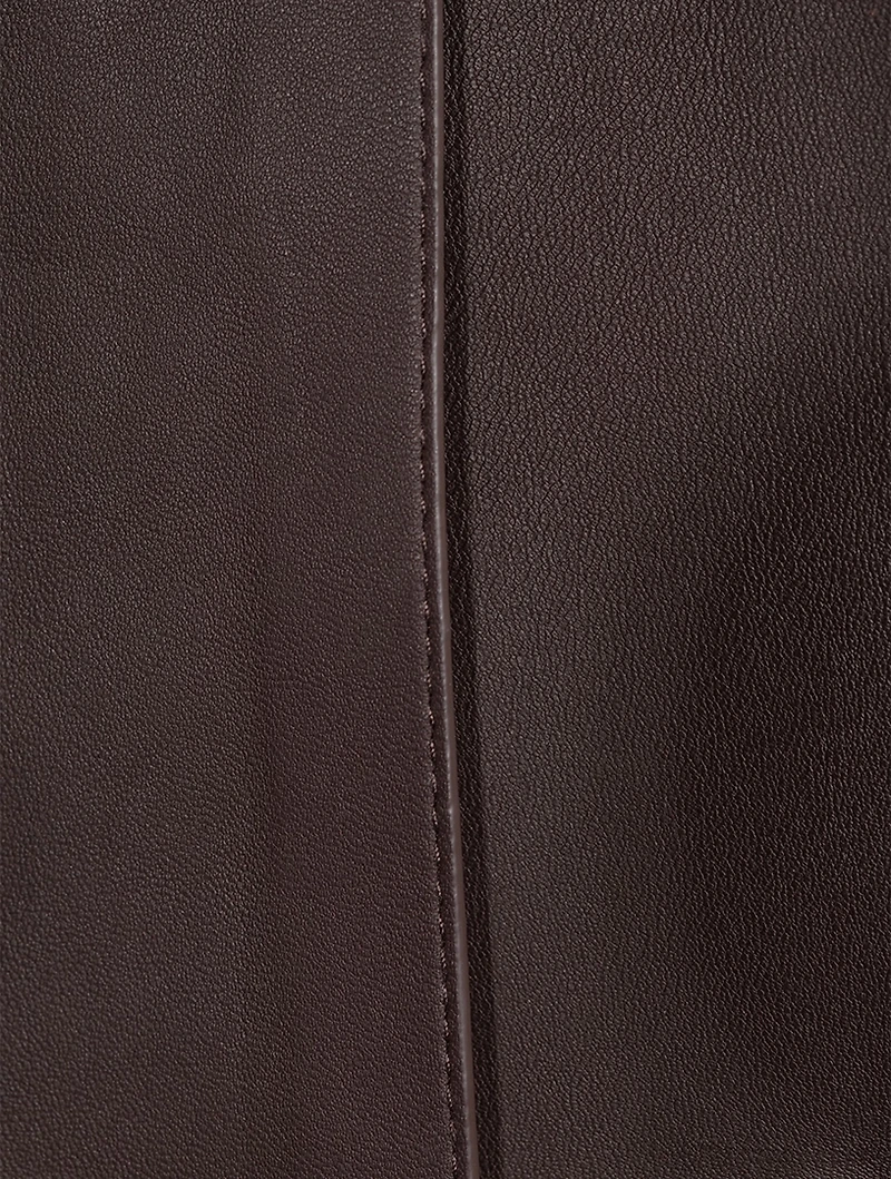 Cropped Leather Trench Coat