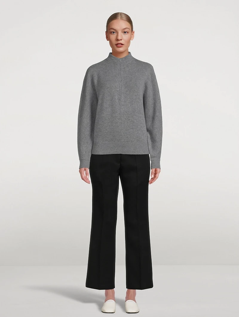 Shaped Half-Zip Cashmere Sweater
