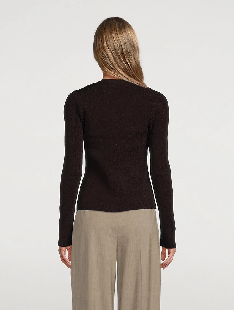 Plaited Lurex Cardigan