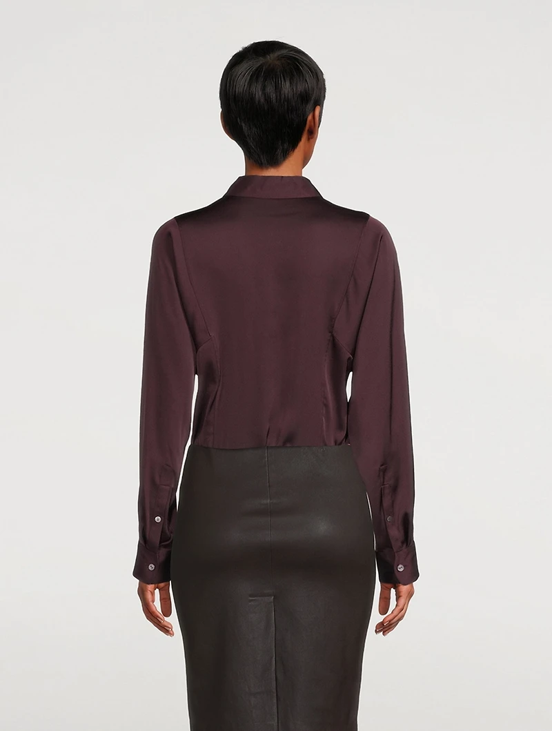 Seam-Cinched Button-Up Shirt