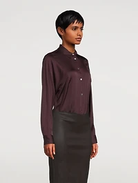 Seam-Cinched Button-Up Shirt