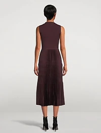 Satin Pleated Midi Dress