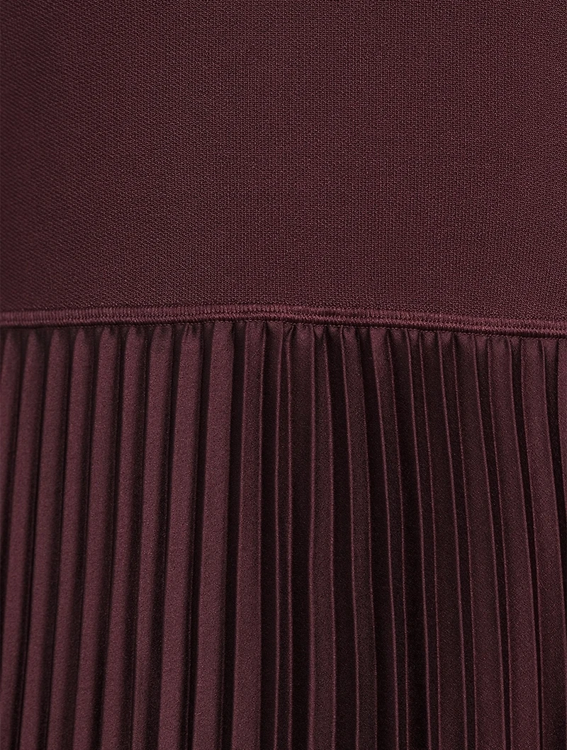 Satin Pleated Midi Dress