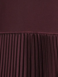 Satin Pleated Midi Dress