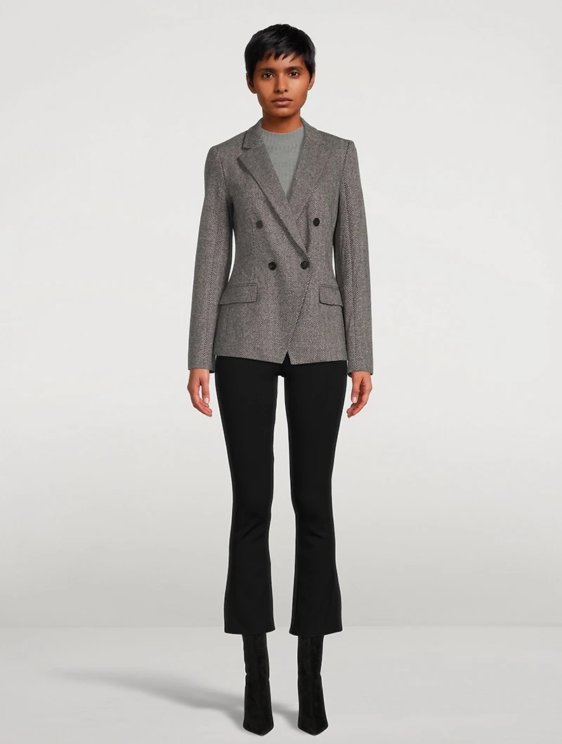 Wool-Blend Angled Blazer