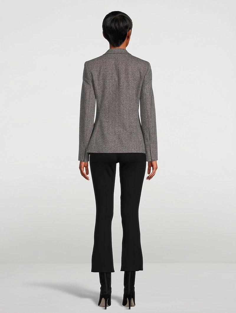 Wool-Blend Angled Blazer