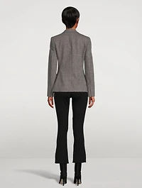 Wool-Blend Angled Blazer
