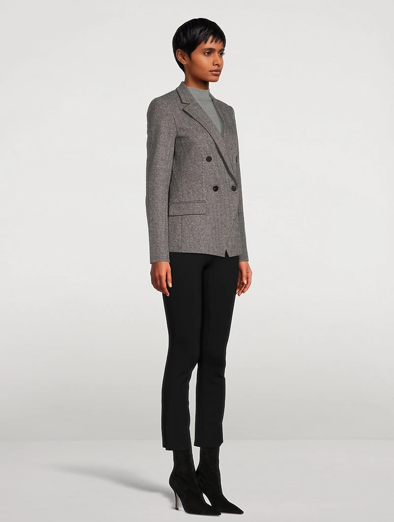 Wool-Blend Angled Blazer