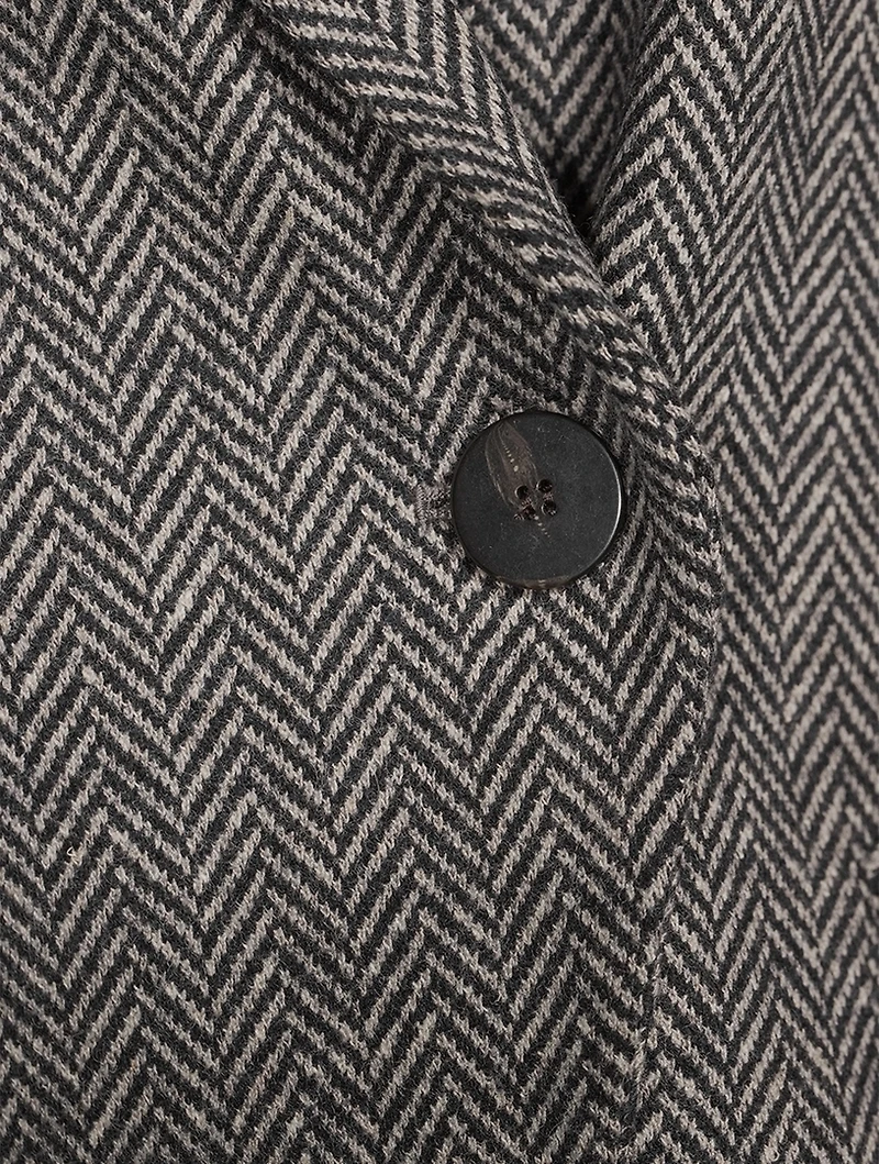 Wool-Blend Angled Blazer