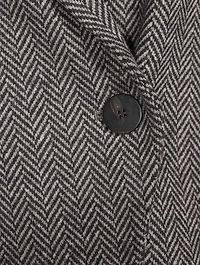 Wool-Blend Angled Blazer