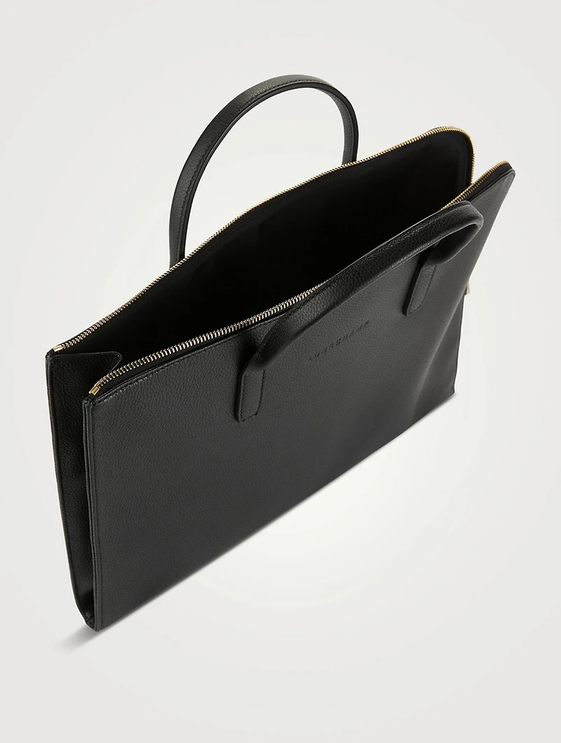 Le Foulonné Small Leather Briefcase