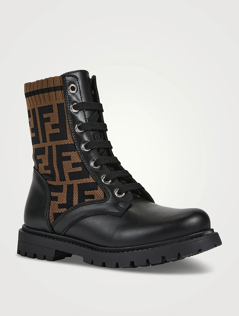 Kids Leather Biker Boots