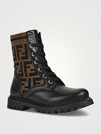 Kids Leather Biker Boots