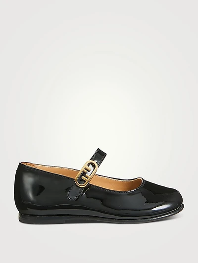 Toddler Ballerina Flats With FF Buckle