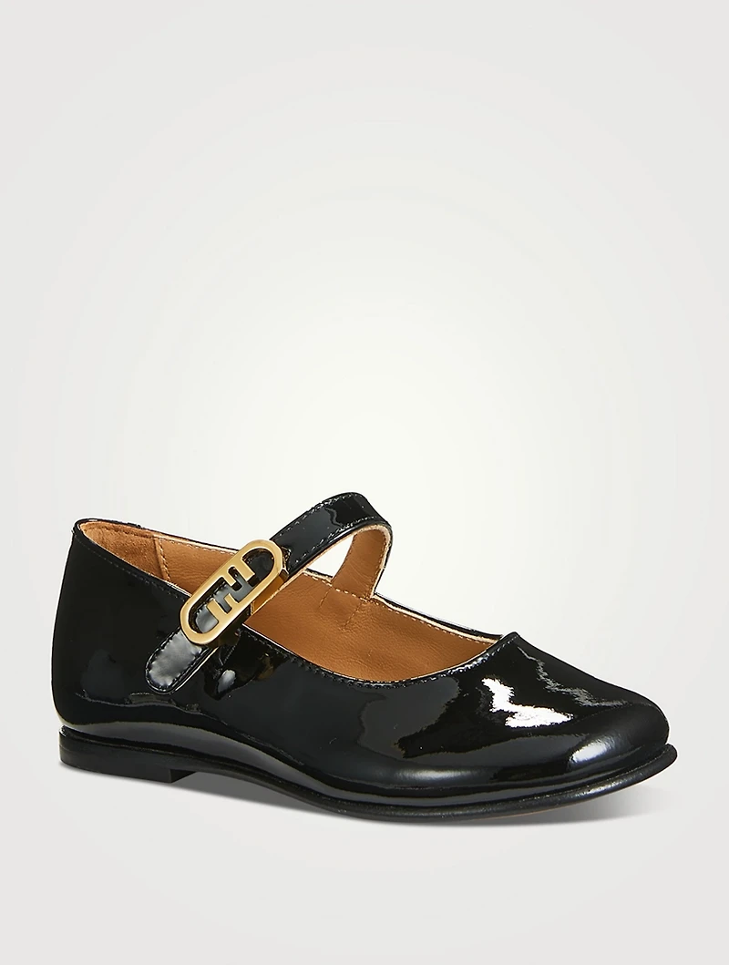Toddler Ballerina Flats With FF Buckle