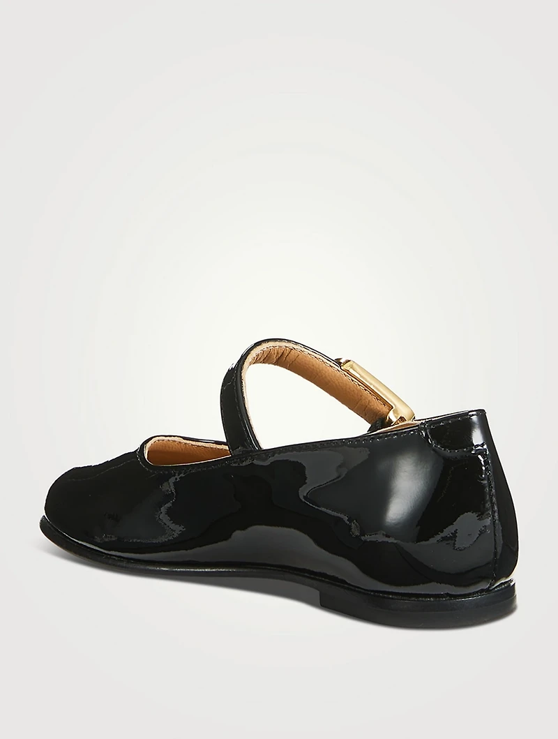 Toddler Ballerina Flats With FF Buckle
