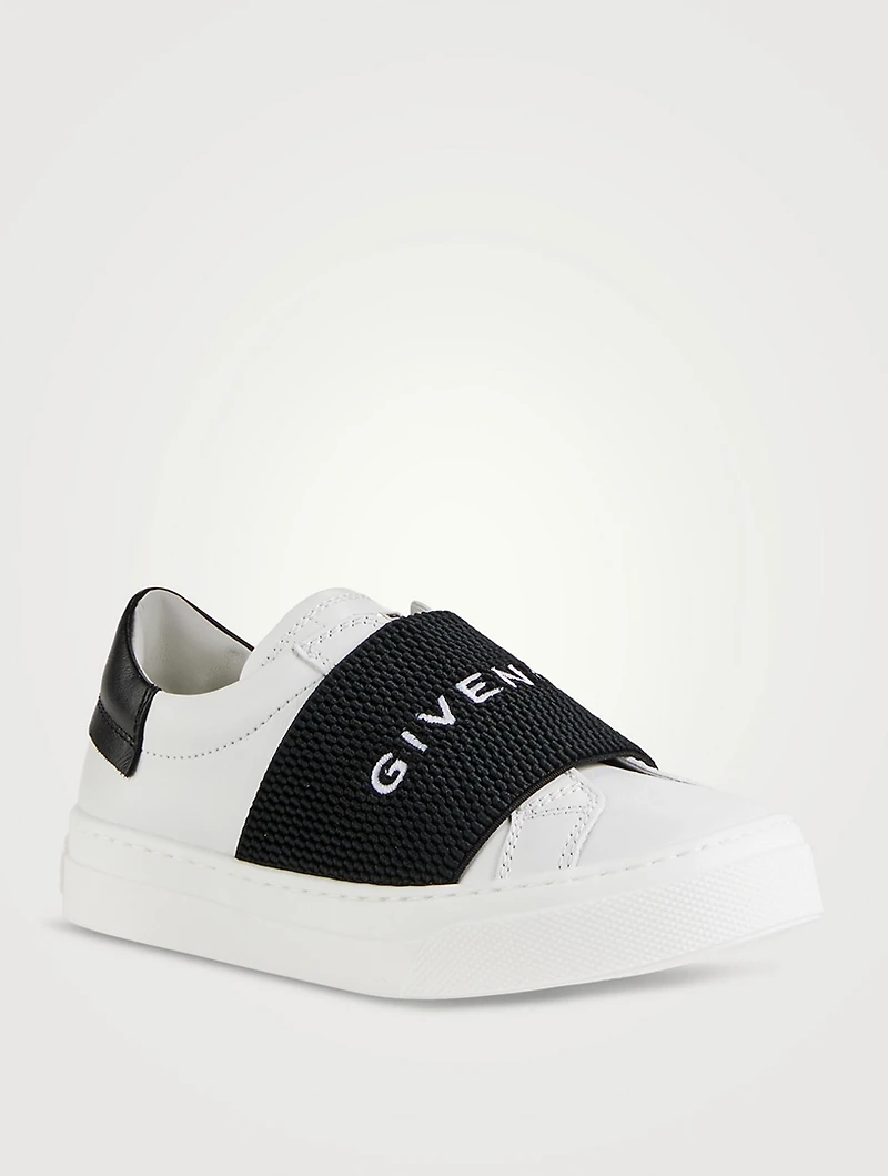 Leather Sneakers With Logo Band