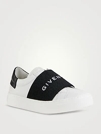 Leather Sneakers With Logo Band