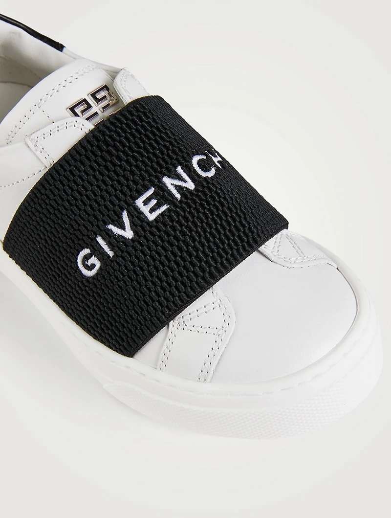 Leather Sneakers With Logo Band