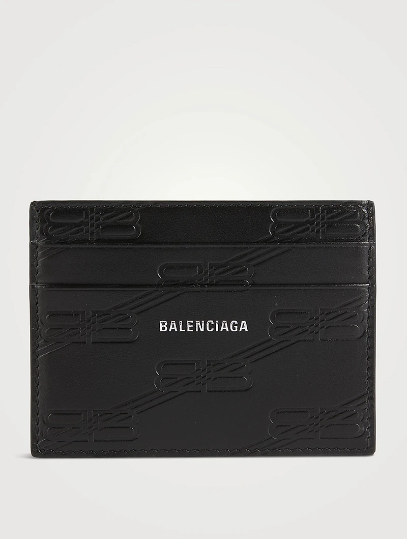 Leather Embossed Monogram Card Case