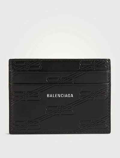 Leather Embossed Monogram Card Case