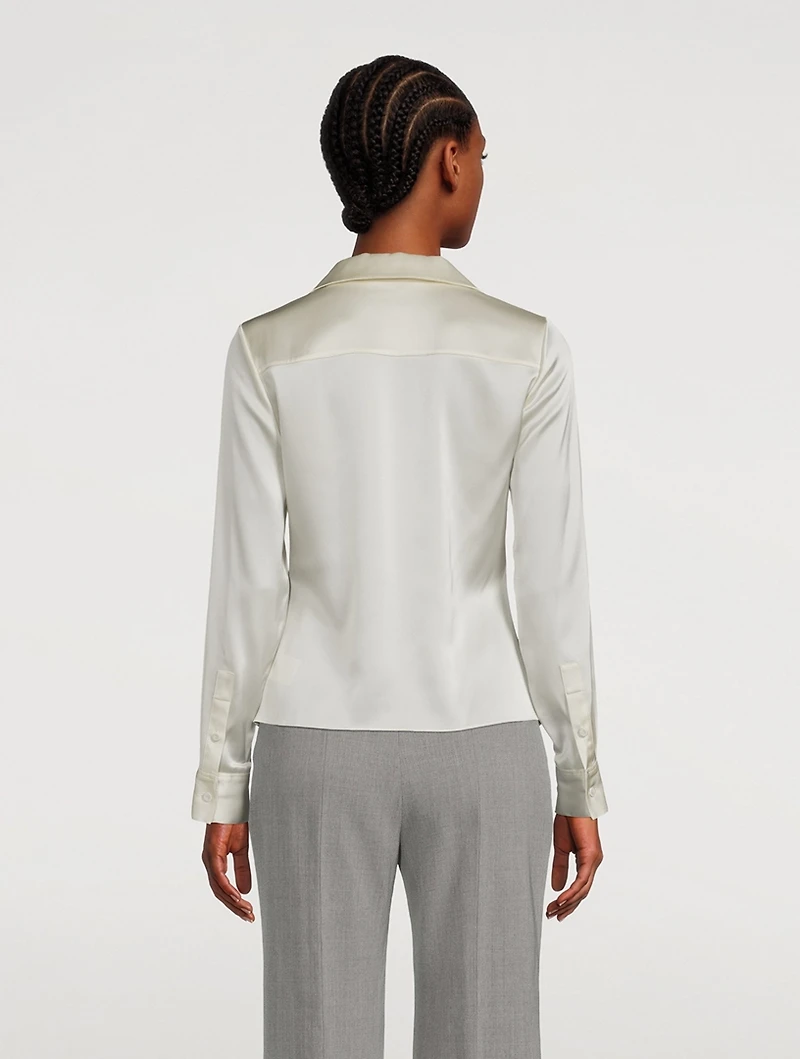 Ruched Button-Down Shirt