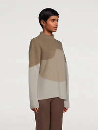 Brushed Intarsia Wool Sweater