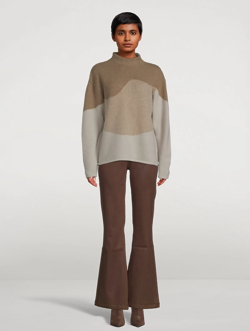 Brushed Intarsia Wool Sweater