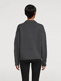 Scalloped Polo Felted Sweater
