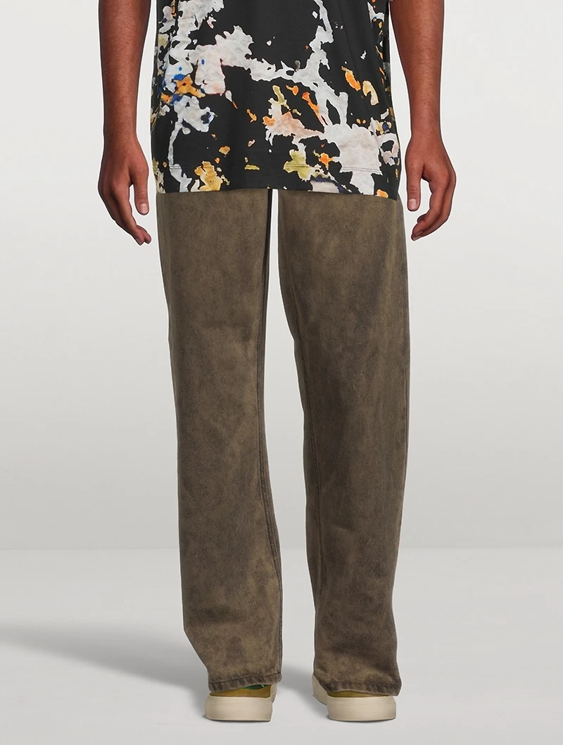 Pine Overdyed Straight-Leg Jeans
