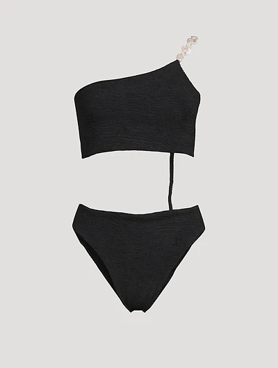 Clio Pearl-Embellished Two-Piece Swimsuit