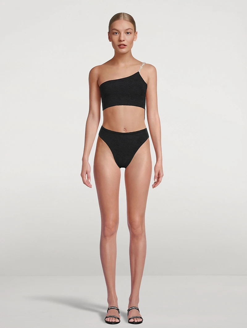 Clio Pearl-Embellished Two-Piece Swimsuit