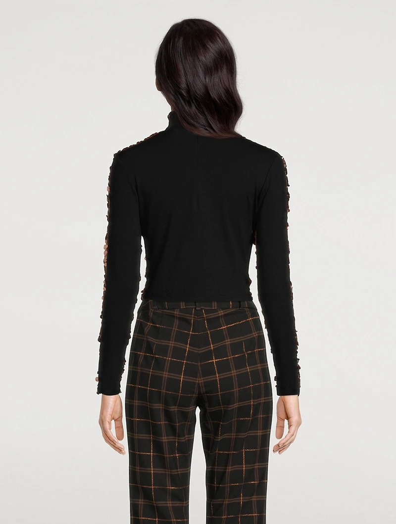 Paillette Mockneck Top