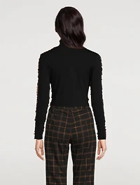 Paillette Mockneck Top