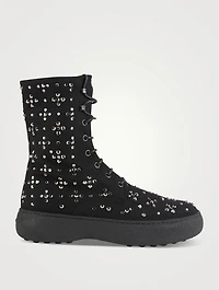 Tod's W. G. Embellished Lace-Up Boots