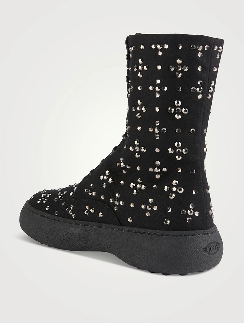 Tod's W. G. Embellished Lace-Up Boots