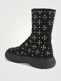 Tod's W. G. Embellished Lace-Up Boots