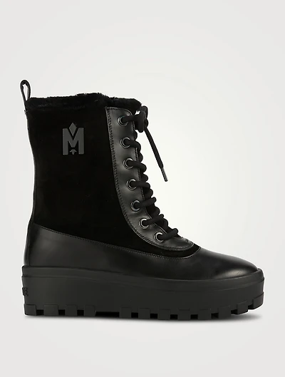 Hero Shearling-Lined Suede Combat Boots