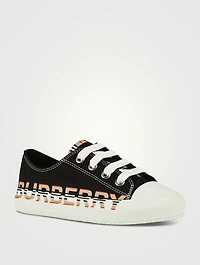 Icon Stripe Logo Cotton Gabardine Sneakers