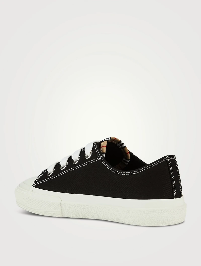 Icon Stripe Logo Cotton Gabardine Sneakers