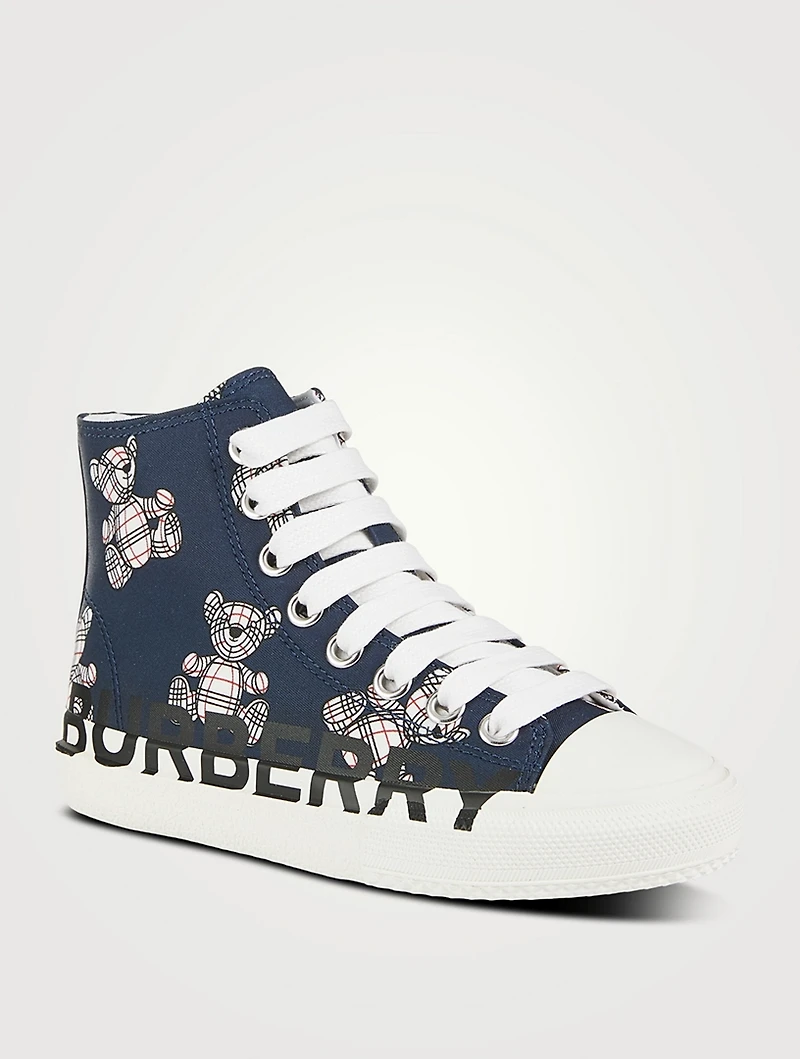 Cotton High-Top Sneakers Thomas Bear Print