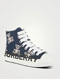 Cotton High-Top Sneakers Thomas Bear Print