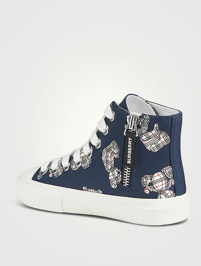 Cotton High-Top Sneakers Thomas Bear Print