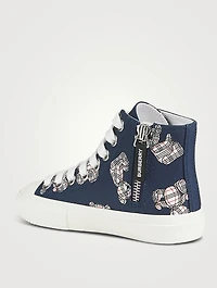 Cotton High-Top Sneakers Thomas Bear Print
