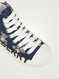 Cotton High-Top Sneakers Thomas Bear Print